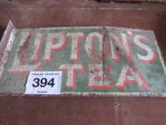 Liptons Tea double sided enamel sign 46cm x 23cm