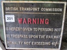 British Transport Commission warning sign 58cm x 48cm