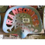 Ransomes, Ipswich, England cast iron seat