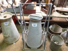 12 gallon milk churn c/w tipping stand