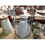 12 gallon milk churn c/w tipping stand