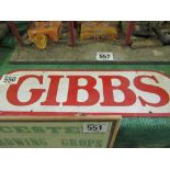 Gibbs sign 89cm x 61cm