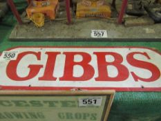 Gibbs sign 89cm x 61cm