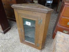 Oak corner fitting display cabinet