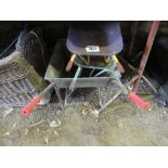 Metal wheelbarrow and 2 childs barrows