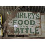 Thorleys Food for Cattle enamel sign 82cm x 58cm