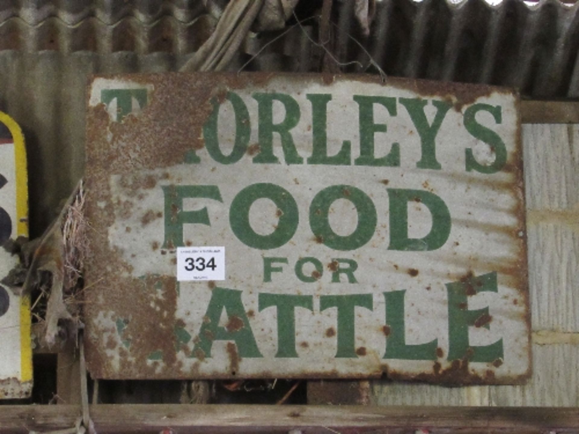 Thorleys Food for Cattle enamel sign 82cm x 58cm