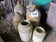6 stone jars, one Whiteways Devon Cyder (cracked)