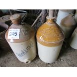 2 stone jars - CIJ Crassweller, Family Grocer Wine & Spirit Merchant, Petersfield and Gosling,