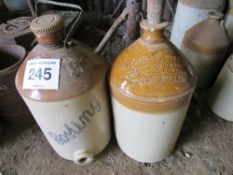 2 stone jars - CIJ Crassweller, Family Grocer Wine & Spirit Merchant, Petersfield and Gosling,