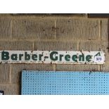 Barber-Greene enamel sign 114cm x 14cm