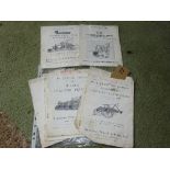 Various Ransomes plough manuals and one F R mounted potato digger parts list