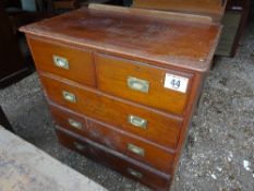 Naval type Mahogany chest of drawers (2 over 3 drawers)
