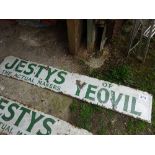 Jesty's of Yeovil enamel sign 185cm x 31cm