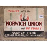 Insure with the Norwich Union sign 81cm x 60cm