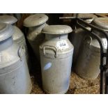 2 no 10 gallon aluminium churns