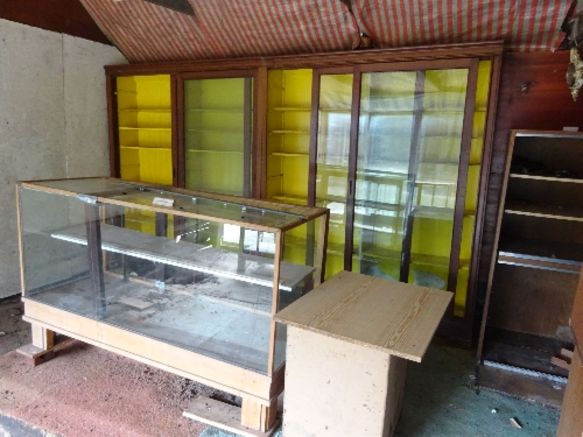 All the racking and display cabinets in the second shed