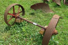 Pair of iron wheels and axle