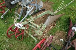 Single furrow horse drawn ridging plough