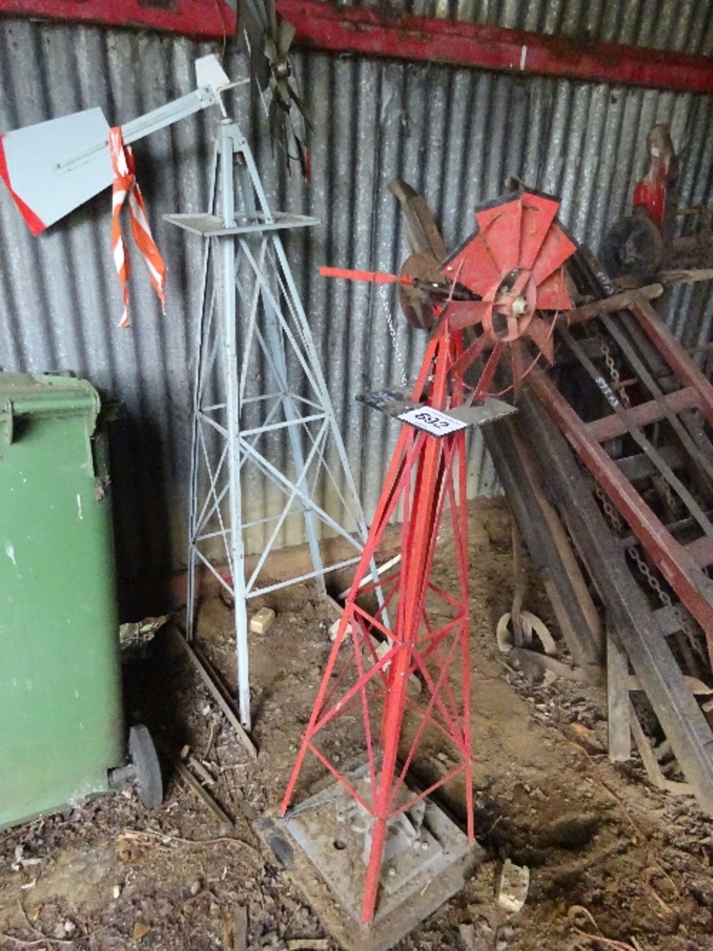 2 model wind turbines