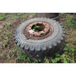 Pair of wheels and tyres 10.00-20