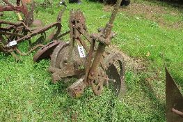 Single furrow mounted plough with depth wheel