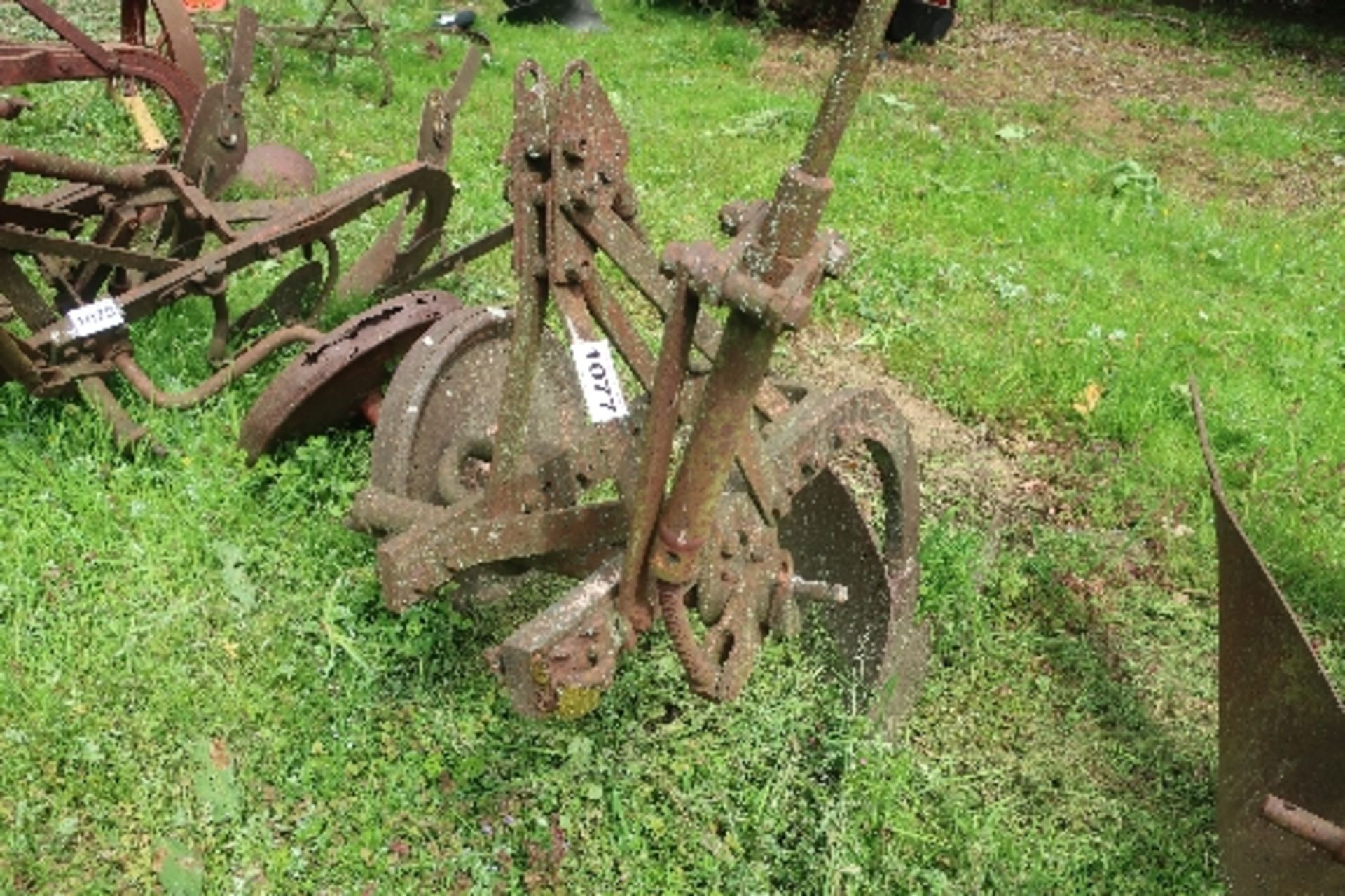 Single furrow mounted plough with depth wheel