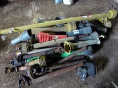 Quantity of assorted PTO shafts and guards