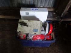 4 fire alarm bells (new) and assorted electrical fittings