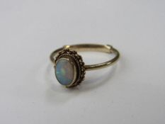 9ct rose gold fire opal ring, size M, weight 1.8gms, together with tested 9ct gold pink stone