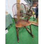 Elm Windsor rocking chair. Estimate £80-100.