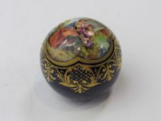 Hand-painted porcelain cane knob. Estimate £100-150.
