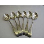 6 silver teaspoons, hallmarked Sheffield 1907, 3.47ozt. Estimate £25-35.