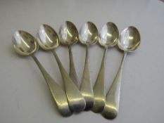 6 silver teaspoons, hallmarked Sheffield 1907, 3.47ozt. Estimate £25-35.