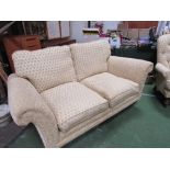 2 seat gold coloured upholstered Parker Knoll sofa, 175cms x 95cms & matching