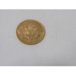 Mexican 1955 5 Pesos gold coin. Estimate £100-120.
