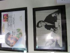 Elvis memorabilia: framed 1st day cover & qty of commemorative stamps. Estimate £20-30.