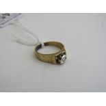 18ct gold (tested) solitaire diamond ring, size M. Estimate £60-80.
