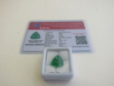 Natural trillion cut loose emerald, weight 6.70ct with certificate. Estimate £50-70.