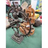 Wooden statue of Shiva & a metal dancing Shiva. Estimate £50-70.