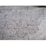 WWII Ordnance Survey Secret Map, Military edition detailing East Anglia & where military law would