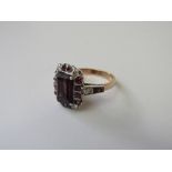 Rose gold coloured large gem set ring, size P 1/2, weight 5.5gms. Estimate £150-200.