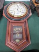 'Laurain' 31 days drop dial regulator wall clock. Estimate £20-30.