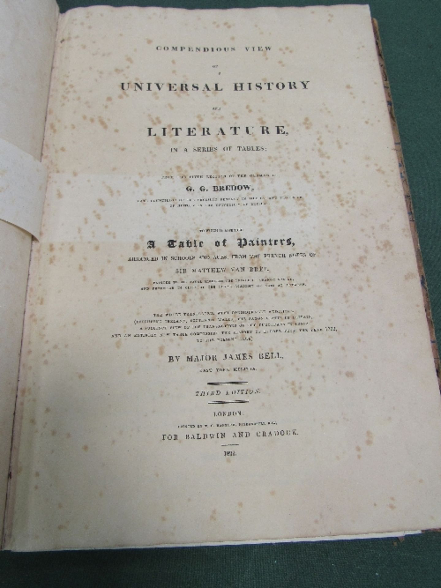 Large format Georgian book, 1829: 'Compendious View of Universal History & Literature & table of - Image 2 of 3