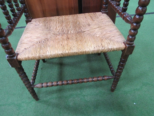 Bobbin turned string seat stool with 2 sides. Estimate £20-40. - Image 3 of 3