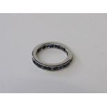 White gold or platinum & sapphire eternity ring, size M 1/2, weight 4.1gms. Estimate £250-300.