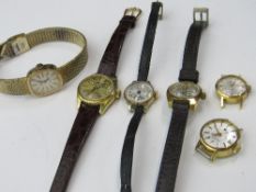 6 ladies' wristwatches including 2 Tissot. Estimate £10-20.