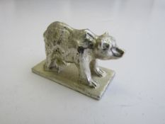 Bier of Israel silver figurine - bear. Estimate £20-25.