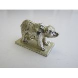 Bier of Israel silver figurine - bear. Estimate £20-25.