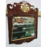 18th century Chippendale style mahogany & parcel gilt wall mirror. Estimate £80-120.
